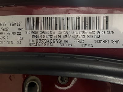 2018 RAM 1500 SLT Quad Cab 4x4 6'4' Box