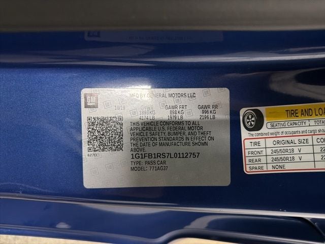 2020 Chevrolet Camaro RWD Coupe 1LT