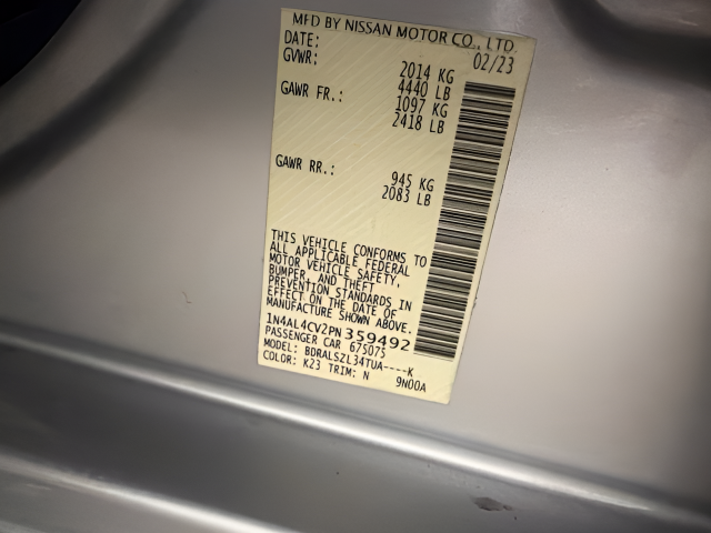 2023 Nissan Altima SR VC-Turbo FWD