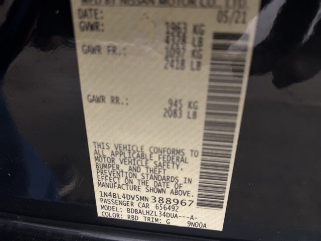 2021 Nissan Altima SV FWD