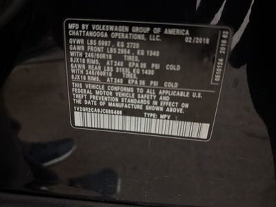 2018 Volkswagen Atlas 3.6L V6 S