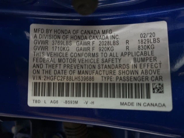 2020 Honda Civic Sedan Sport