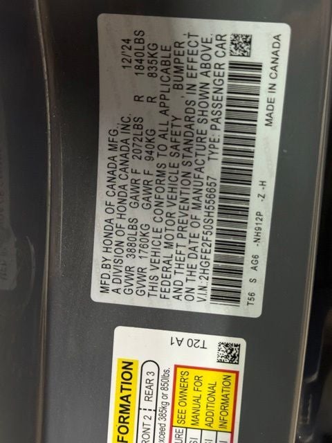 2025 Honda Civic Sedan Sport