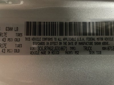 2018 RAM 1500 Tradesman Regular Cab 4x4 6'4' Box