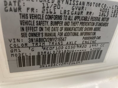 2021 Nissan Sentra SV Xtronic CVT