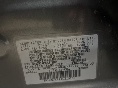 2018 Nissan Versa 1.6 S+