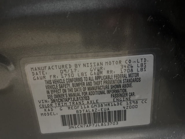 2018 Nissan Versa 1.6 S+