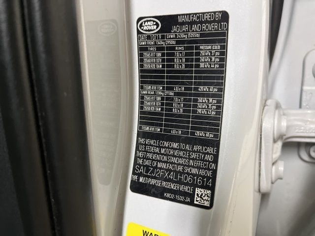 2020 Land Rover Range Rover Evoque S